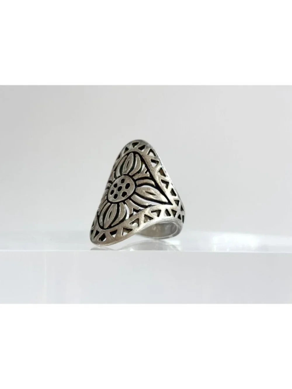 RARE James Avery Flor De Sol Sunflower Sterling Silver 925 Vintage Ring - sz 8